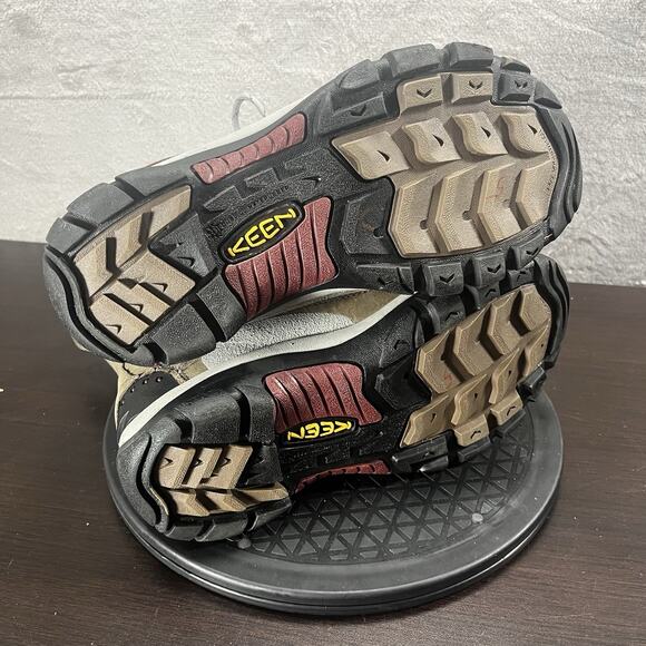 Keen Womens Sz 9 Vail Tan Leather Red Insulated Waterproof Lace-Up Zip Boots - Picture 11 of 12